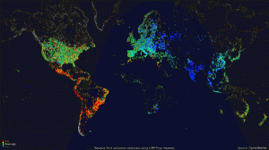 Weltkarte weltweite Internetnutzung