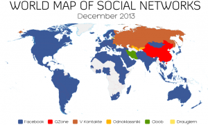 Weltkarte Sozialer Netzwerke